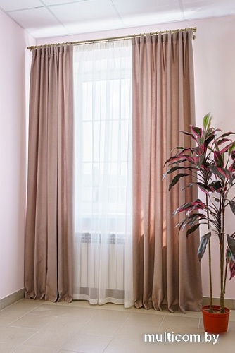 Комплект штор Decoretto Канвас КБТ-K40 3.75x2.6 м (бежевый, 2 шт)