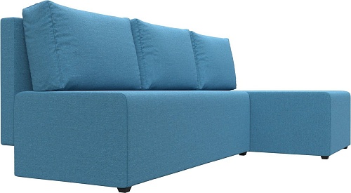 Угловой диван Лига диванов Поло правый 125529 (рогожка амур голубой)