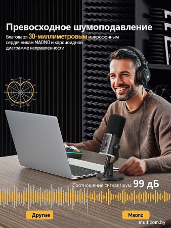 Проводной микрофон Maono PD100X (черный)