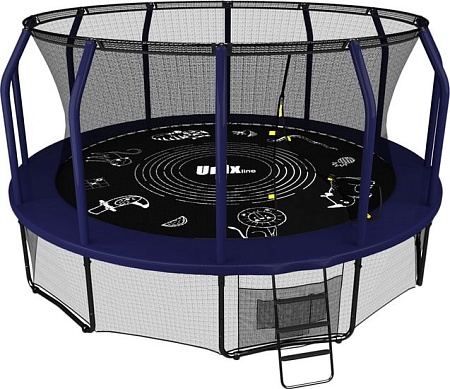 Батут Unix Line Supreme Game 14ft (синий)
