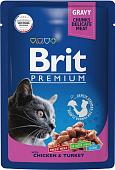 Пресервы Brit Premium цыпленок и индейка в соусе 85 г