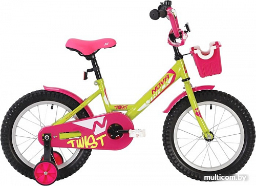 Детский велосипед Novatrack Twist 12 121TWIST.GNP20 (салатовый/розовый, 2020)