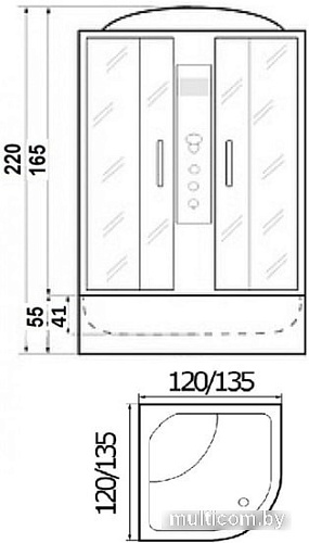 Душевая кабина River Temza 135/135/55 MT