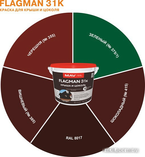 Краска Flagman 31к крыша и цоколь 3 л (ral 8017)