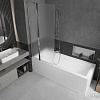Стеклянная шторка для ванны Mexen Flip Chrome Matt 80