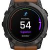 Умные часы Garmin Epix Pro Gen 2 Sapphire 51 мм (карбоново-серый титан/каштановый, с кожаным и силиконовым ремешками)