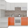 Угловая кухня ВерсоМебель ЭкоЛайт-6 1.2x2.2 левая (белый/яркий оранжевый)