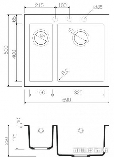 Кухонная мойка Omoikiri Bosen 59-2-CH [4993245]