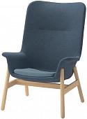 Интерьерное кресло Ikea Ведбу c высокой спинкой (гуннаред синий) 304.235.88