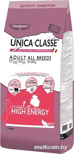 Сухой корм для собак Unica Classe Activity Condition Adult All Breeds High Energy Beef 12 кг