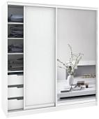 Шкаф-купе Кортекс-мебель Сенатор ШК12 Классика ДСП с зеркалом (белый)