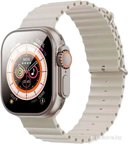 Умные часы XO M9 Ultra (серебристый, с серым силиконовым ремешком)