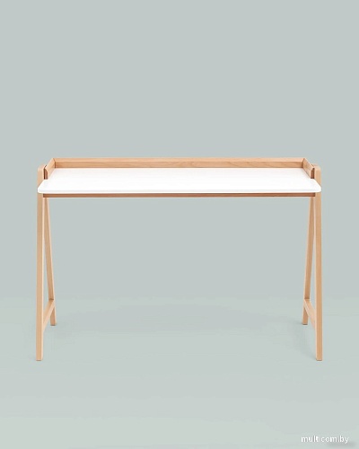 Стол Stool Group Pyramid 118x53 T-002-P (белый/светлое дерево)