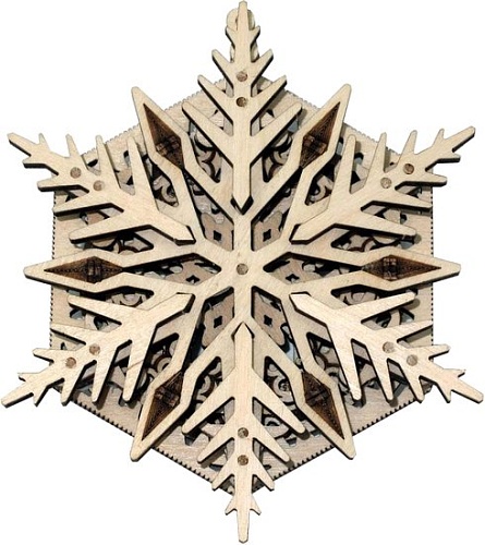 3Д-пазл Wood Trick Вудик Снежинка 1234-W16