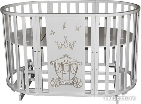 Кроватка-трансформер Антел Северянка-3 Корона (белый)