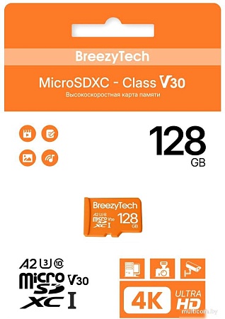 Карта памяти BreezyTech Ultra microSDXC Class 10/A2/V30 128GB (без адаптера)