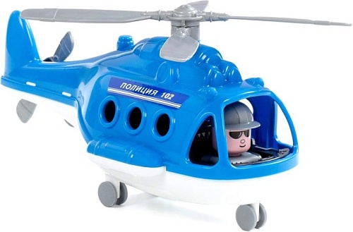 Игрушечный транспорт Полесье Вертолет-полиция Альфа 72405 (синий)