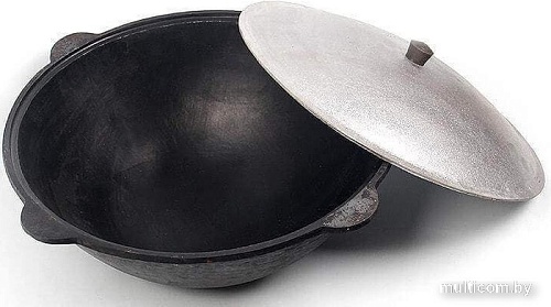 Казан Chugun Invest Узбекский с алюминиевой крышкой (8 л, круглое дно)