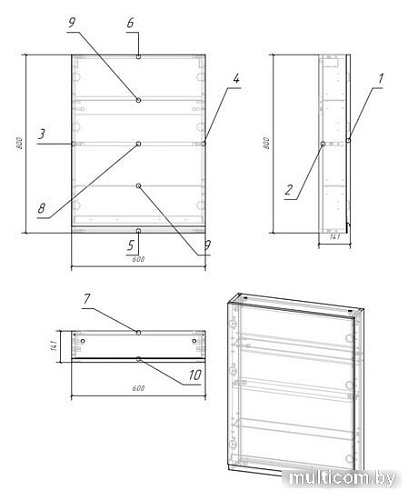 Мебель для ванных комнат Cersanit Шкаф для ванной Moduo 60 SB-SW-MOD60/Wh