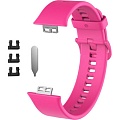 Ремешок Rumi силиконовый для Huawei Watch FIT, Watch FIT Elegant (ярко-розовый)
