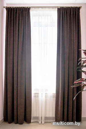 Комплект штор Decoretto Канвас горький шоколад КГШ-K110 4.5x2.6 м (коричневый, 2 шт)