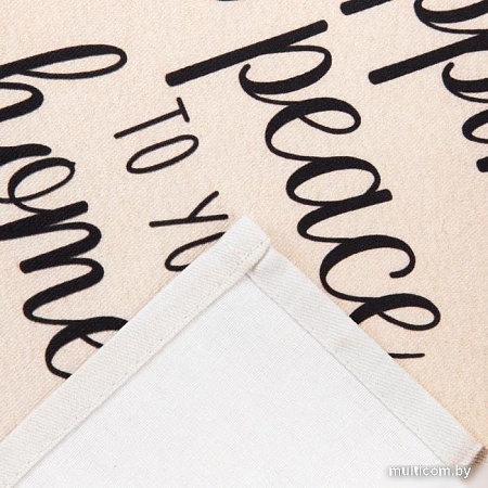 Полотенце Этель Счастья и мира Вашему дому 6261135 (бежевый/голубой/желтый/серый)