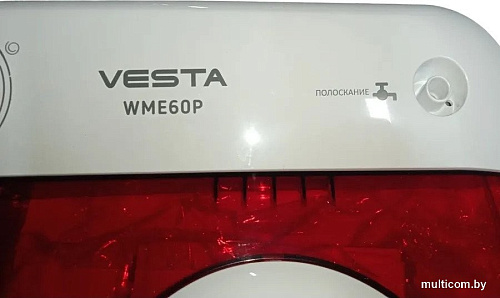 Активаторная стиральная машина Vesta WME60P (белый/красный)