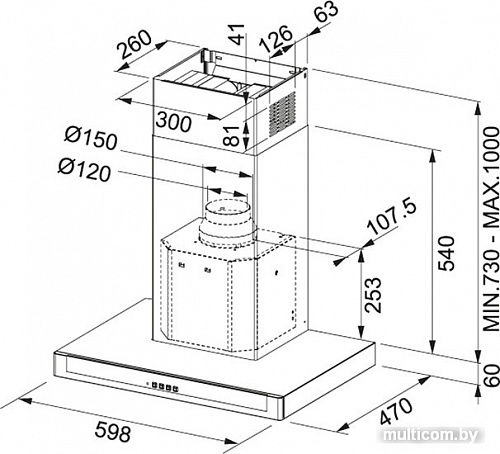 Кухонная вытяжка Franke Neptune FNE 625 XS 325.0541.090