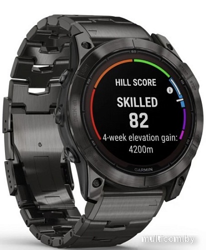 Умные часы Garmin Fenix 7X Pro Sapphire Solar (карбоново-серый титан/черный, с титановым и силиконовым ремешками)
