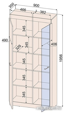 Интерлиния Loft LT-ШВ1 (дуб золотой/антрацит)