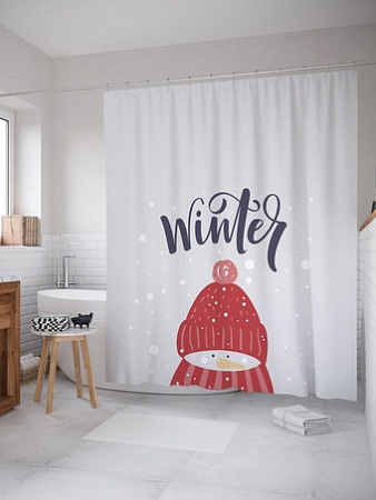 Шторка-занавеска для ванны JoyArty Зимнее настроение sc_290631