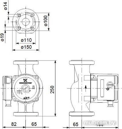 Циркуляционный насос Grundfos UPS 40-80 F 250