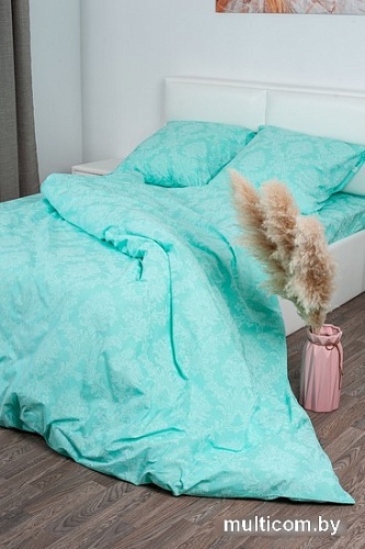 Постельное белье Миланика Бирюза 175x217 (поплин-жаккард)