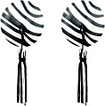 Украшение на грудь Lovetoy Reusable Zebra Round Tassel Nipple Pasties LV763010 (черный)