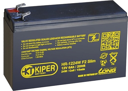 Аккумулятор для ИБП Kiper HR-1224W F2 Slim (12В/6 А&middot;ч)