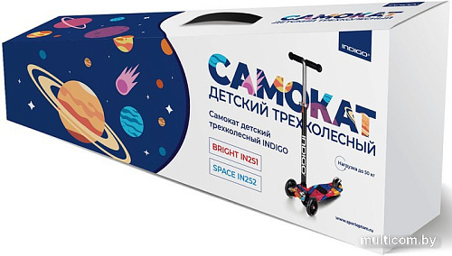 Трехколесный самокат Indigo Bright IN251 (красный/синий/желтый)