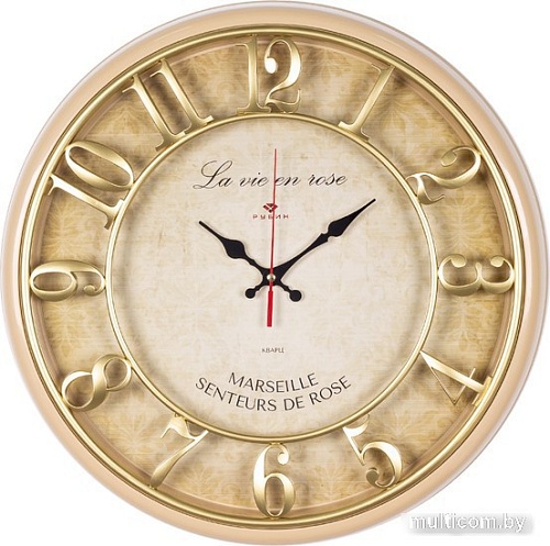 Настенные часы Рубин Винтаж 4141-001 (бежевый/золотистый)