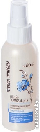 Belita Cпрей-термозащита с маслом льна для поврежденных волос 100 мл