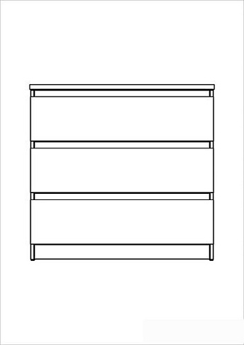 Комод Mio Tesoro Мальта 3 ящика 80x76 2.05.02.040.1 (белый)