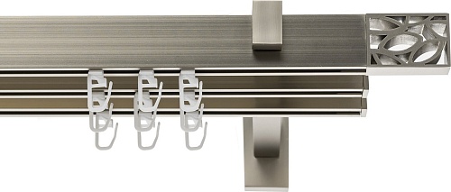 Карниз для штор Sundays Home Флэт Лайн Грид тройной (сатин 1.6 м)