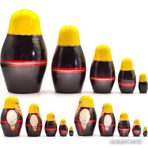 Развивающая игра Брестская Матрешка Девушка в норвежском традиционном костюме (набор 5 шт)