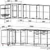 Готовая кухня Интерлиния Мила 12x25 без столешницы (дуб молочный/дуб венге)