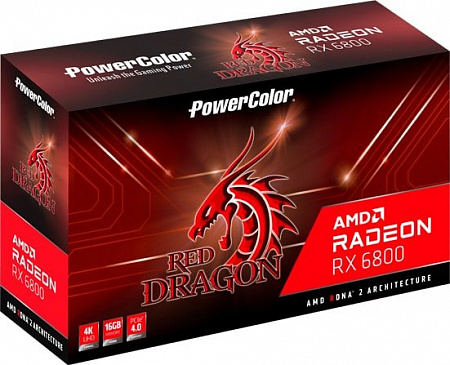 Видеокарта PowerColor Red Dragon Radeon RX 6800 16GB GDDR6 AXRX 6800 16GBD6-3DHR/OC