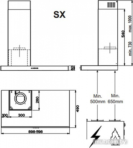 Кухонная вытяжка Faber Stilo SRM SX/SP A90 325.0518.927