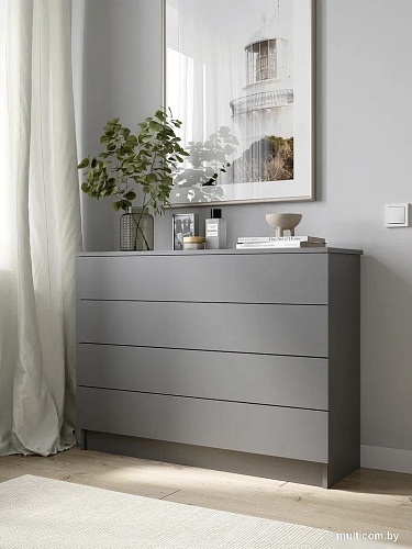 Комод Горизонт Нео 1050 4 ящика (серый графит)