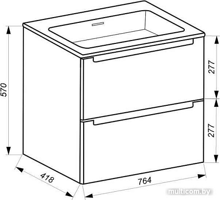 ЗОВ Тумба под умывальник со столешницей Эридан 80 (белый мат/белый)