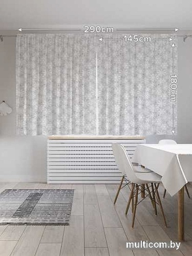 Комплект штор JoyArty Снежинки моно 1.45x1.8 м (2 шт)