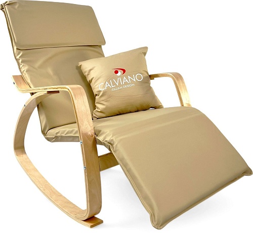Кресло-качалка Calviano Comfort 1 (светло-бежевый PU)