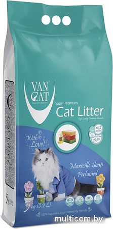 Наполнитель для туалета Van Cat Marseille Soap с ароматом марсельского мыла 5 кг