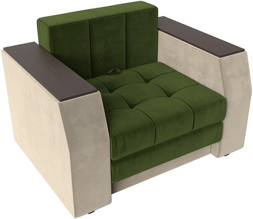 Кресло-кровать Лига диванов Атлантида 113853 (микровельвет, зеленый/бежевый)